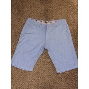 Zara Man Men’s Shorts Size 32 Light Blue Flat Front Casual Chino Shorts